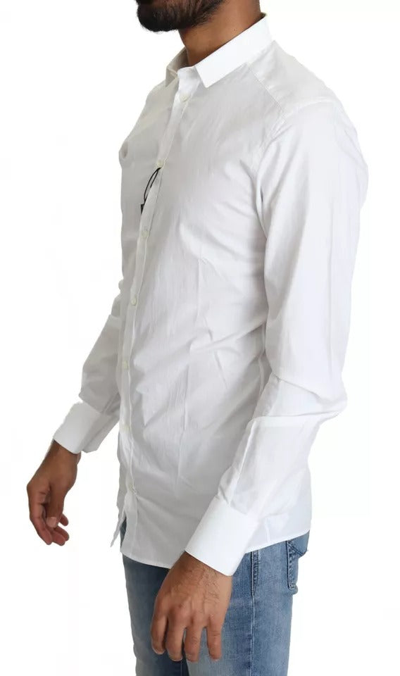 Dolce & Gabbana White Cotton Top GOLD Shirt